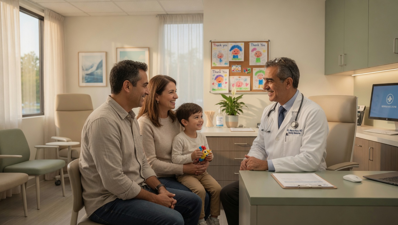 Physician examining a patient during an annual physical